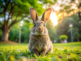 Cute Bunny Rabbit in Grass.