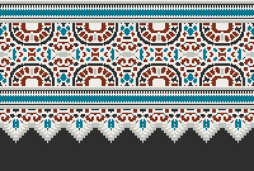 Seamless pattern in tribal, folk embroidery, and Mexican style. Aztec geometric art ornament print.Design for carpet, wallpaper, clothing,