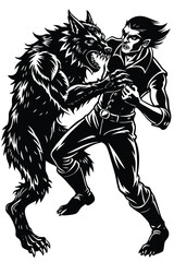 Fototapeta premium werewolf mythical creature vector illustration