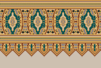 Seamless pattern in tribal, folk embroidery, and Mexican style. Aztec geometric art ornament print.Design for carpet, wallpaper, clothing,