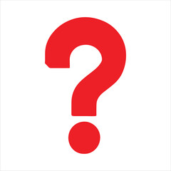 Red question mark silhouette on white background. Question mark icon sign vector illustration design.