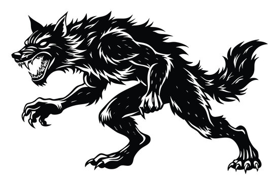 werewolf mythical creature vector illustration isolated on white background