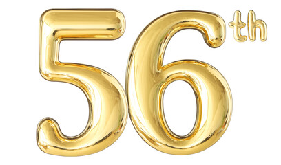 56th Anniversary Gold Number 3D