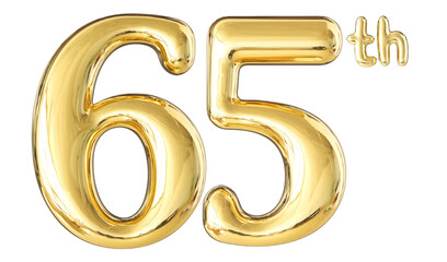 65th Anniversary Gold Number 3D