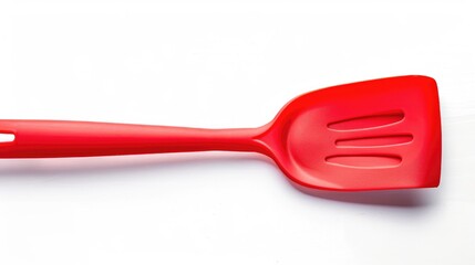 Red spatula isolated on white background