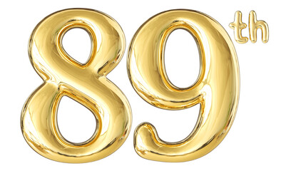 89th Anniversary Gold Number 3D