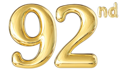 92ndAnniversary Gold Number 3D