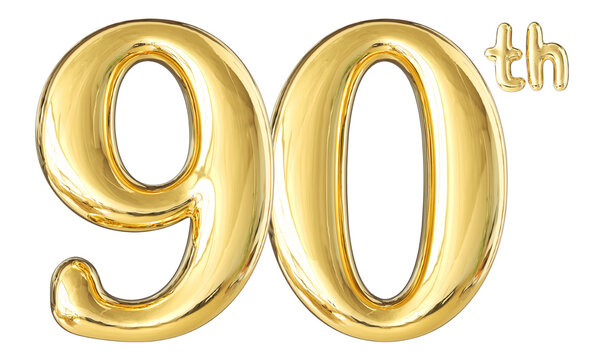 90th Anniversary Gold Number 3D