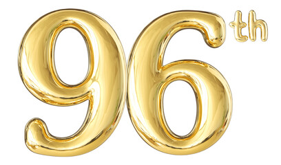 96th Anniversary Gold Number 3D