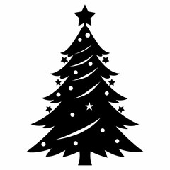 tree, christmas,,Christmas tree black single vector 