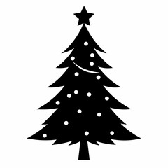 tree, christmas,,Christmas tree black single vector 