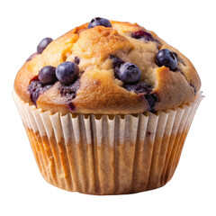 Blueberry muffin isolated on transparent background