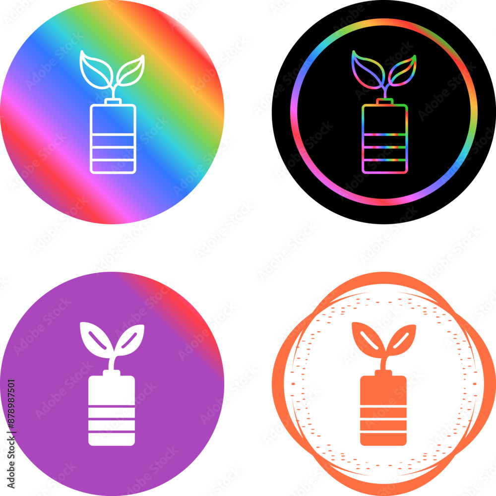 Canvas Prints Eco friendly Battery Vector Icon