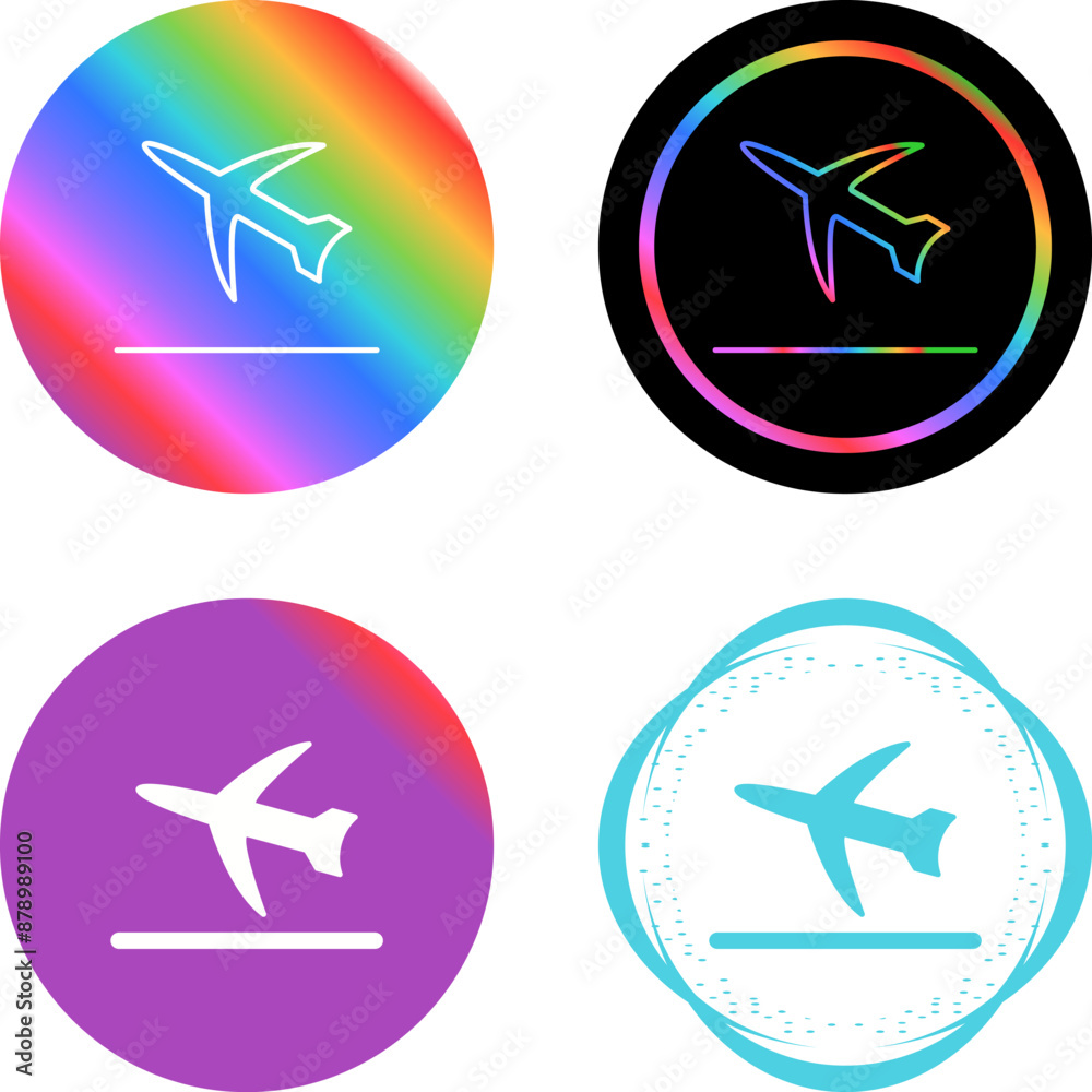 Sticker flight takeoff vector icon