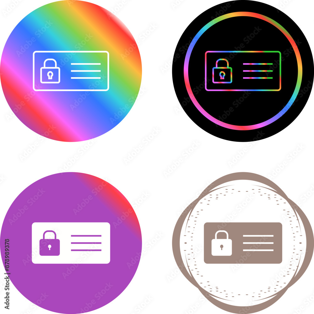 Sticker protected card vector icon