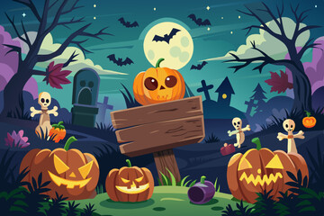 Fototapeta premium halloween background with pumpkins