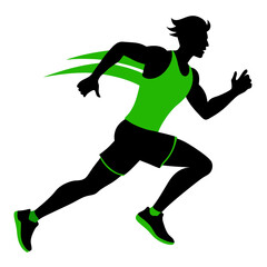 Obraz premium silhouette of running person Athlete, Sportsman, Fitness Enthusiast men, color changeable vector silhouette