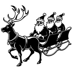 Santa Claus and reindeer, horse, vector, animal, 