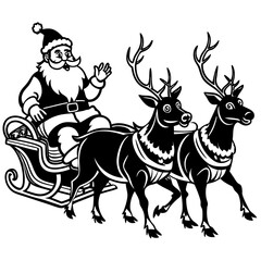 Santa Claus and reindeer, horse, vector, animal, 