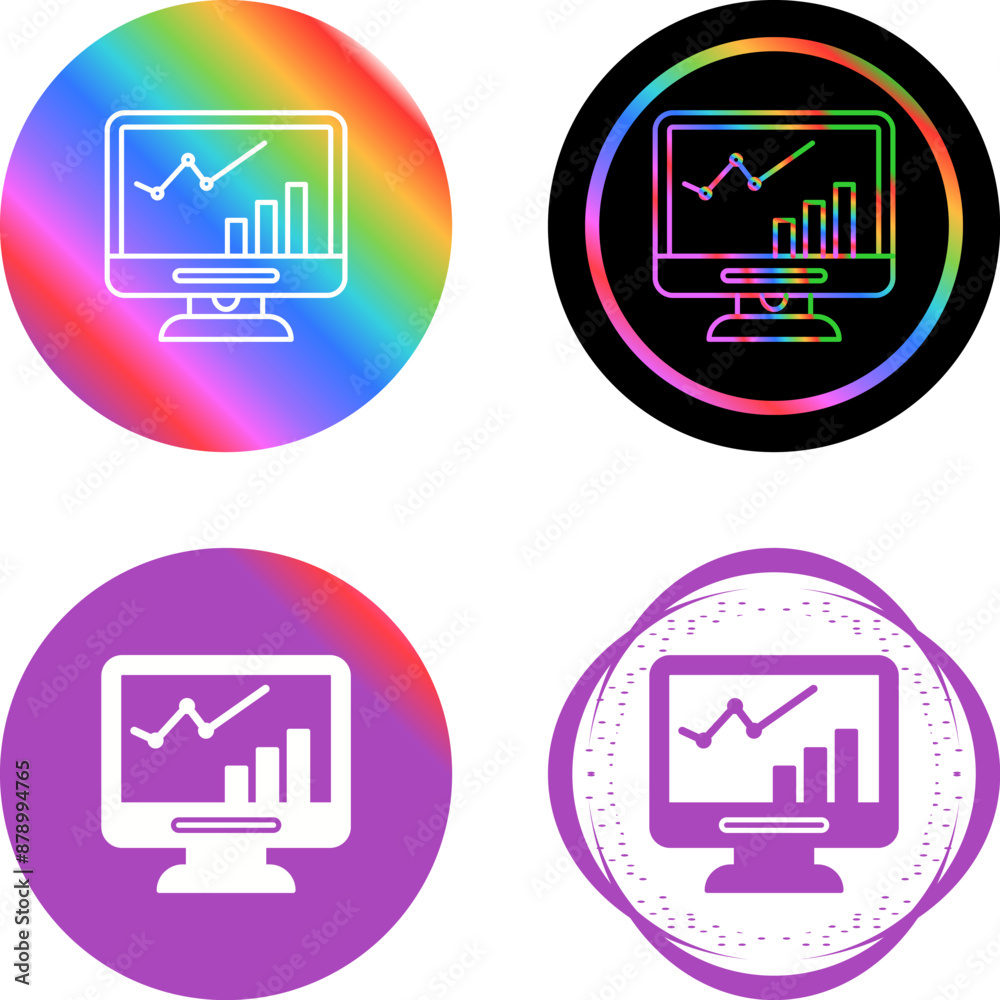 Wall mural lcd growth vector icon