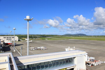 Mt.Bannadake seen from the observation deck of New Ishigaki Airport 