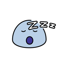 Sleepy icon design with white background stock illustration
