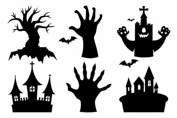 
Set of Zombie hands black silhouette. Spooky zombie hands silhouette vector collection of Halloween, Zombie hands silhouette
