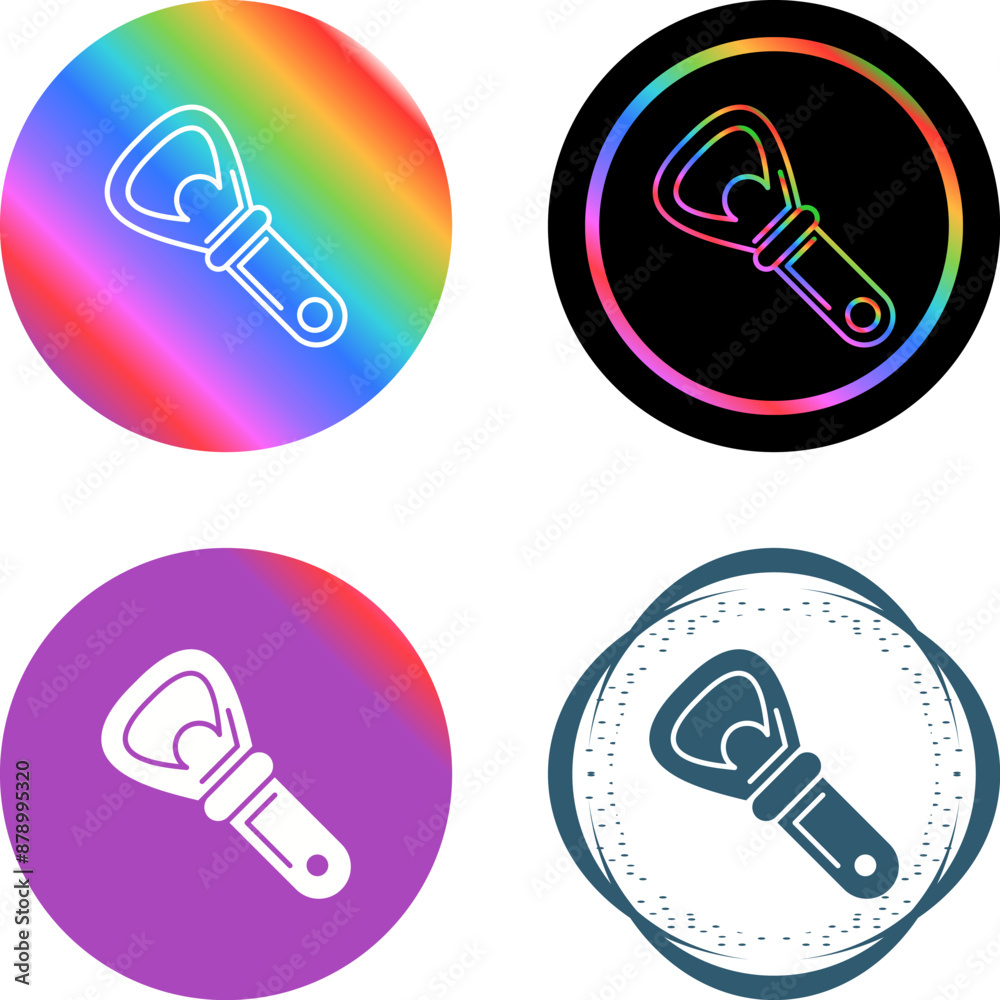 Sticker Bottle Opener Vector Icon