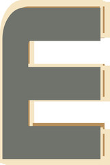 Rounded font, alphabet letter E