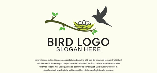 bird's nest logo with a simple, simple and premium style. perfect for any brand and company