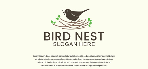 bird's nest logo with a simple, simple and premium style. perfect for any brand and company