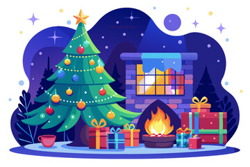 christmas tree with gifts