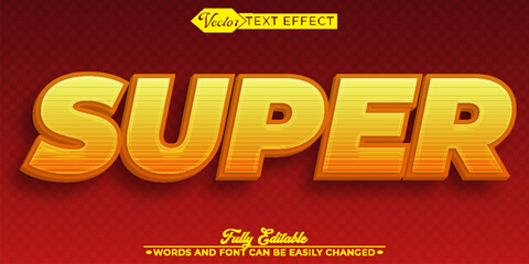Orange Super Vector Editable Text Effect Template