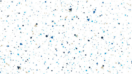 Colorful triangle and round shape on white background. Hand drawn doodle design elements. 