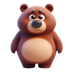 Obraz premium a funny looking bear, 3d rendering, isolated on transparent background