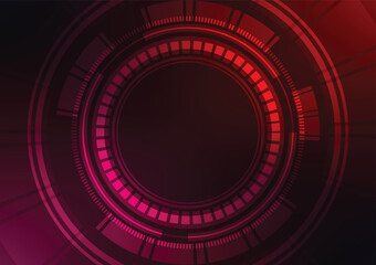 Technology electric len red circle background