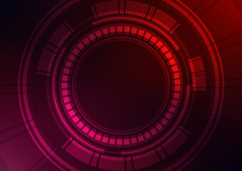 Technology electric len red circle background