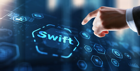 SWIFT. International bank transfer system. Society for Worldwide Interbank Financial Telecommunications