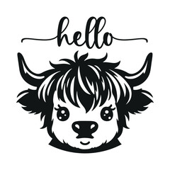 Welcome round sign, farmhouse welcome sign, Highland Cow welcone sign