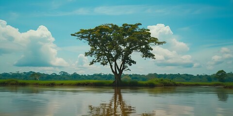Exploring the Beauty of Amazon Rainforest A Perfect Destination for Ecotravel enthusiasts. Concept Ecotourism, Amazon Rainforest, Nature Photography, Conservation Efforts, Biodiversity Importance