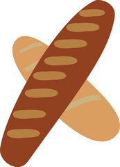 A vector art of french breads.
