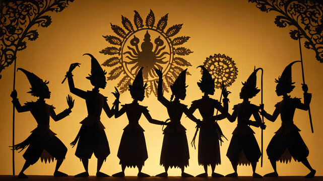 AI image generate Java shadow puppetry