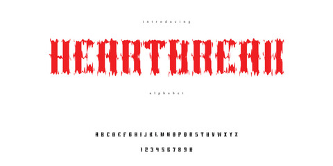 heartbreak horror font alphabet blood typography hello ween