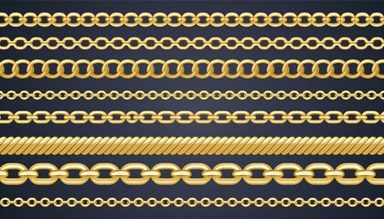 Set of gold chains, cut out