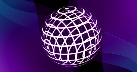 Image of shapes moving over globe