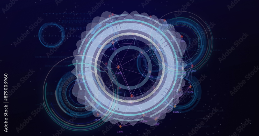Poster image of globe of connections over scope scanning and data processing