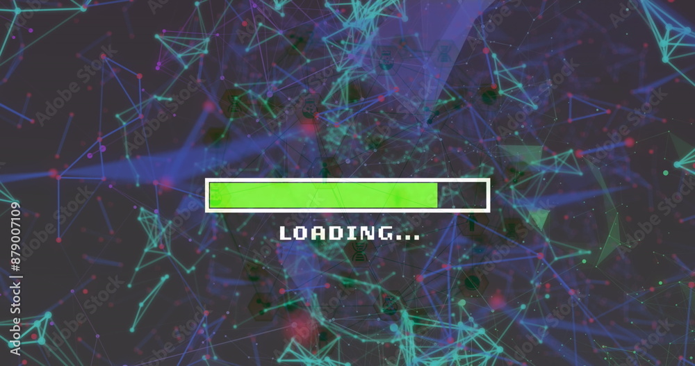 Poster image of data loading over line molecules connecting the dots