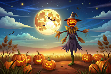 halloween background with pumpkin