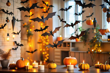 halloween background with pumpkins