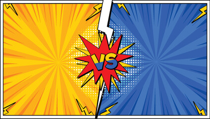 Comic-style superhero versus battle illustration © blueringmedia